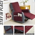 thumbnail image 3 of 30inch Recliner Slipcovers Waterproof Sofa Cover Recliner Chair Cover Quilting Craft Anti-slip Suitable For Pets Indoor Bedroom Office Living Room Home Décor,Burgundy, 3 of 6