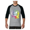 thumbnail image 1 of MmF - Mens Raglan Sleeve Baseball T-Shirts, up to Size 3XL - Space Cat, 1 of 4