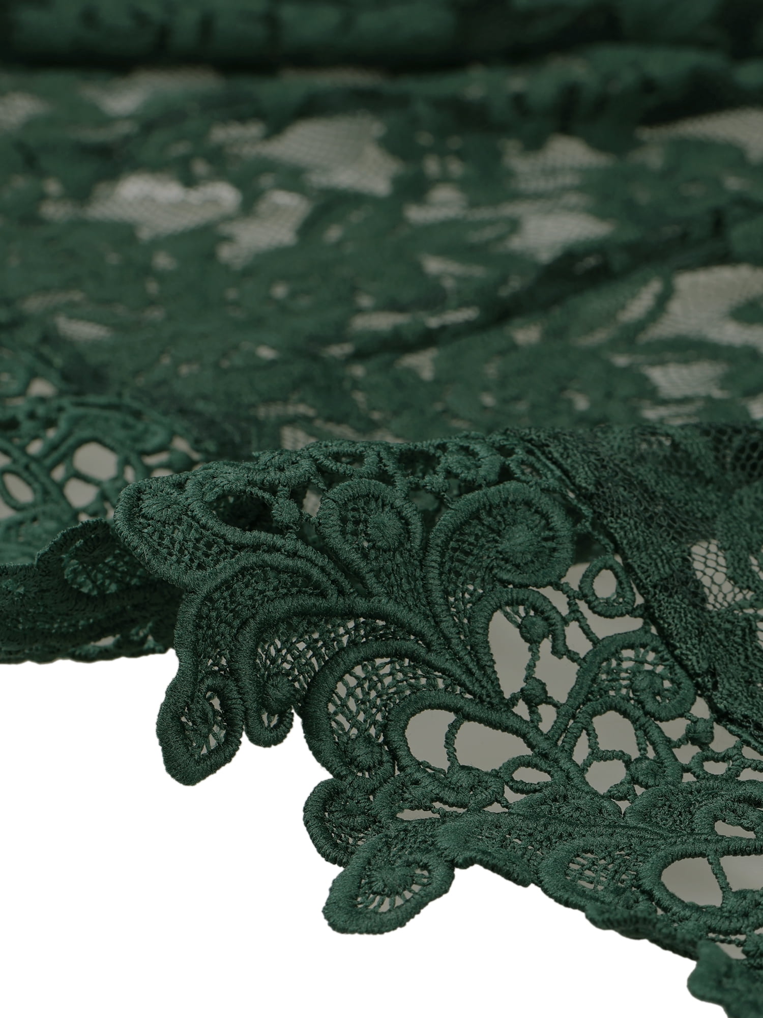 DARING DIVA Women's Floral Lace Shrugs Evening 3/4 Sleeves Formal Bolero Cardigan M Dark Green