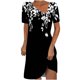 thumbnail image 1 of Mini Vestido de Verano de Manga Corta Cuello Redondo Longitud de la Ternera Media, Fluido Impreso Vestido de Verano Corto Casual, 1 of 5