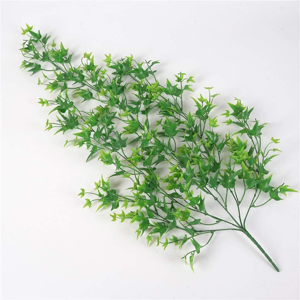 Artificial Vine, Sinhoon Hanging Ivy Sweet Potato Leaves Plastic Plants Foliage Vines, UV Resistant Greenery Fake Flowers for Indoor Outdoor Garden Door Wall Wedding Party Table Decoration Green 4Pcs