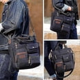 thumbnail image 2 of Bolso bandolera de lona vintage, bolso de hombro, bolso de viaje para hombre, negro, 2 of 5