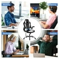 thumbnail image 2 of Massage Gaming Chair PU Leather Computer Chairs Desk Chair w/Adjustable Headrest and Armrest,Ergonomic Office Chair High Back Gamer Chairs Racing Game Chair, White, 2 of 8