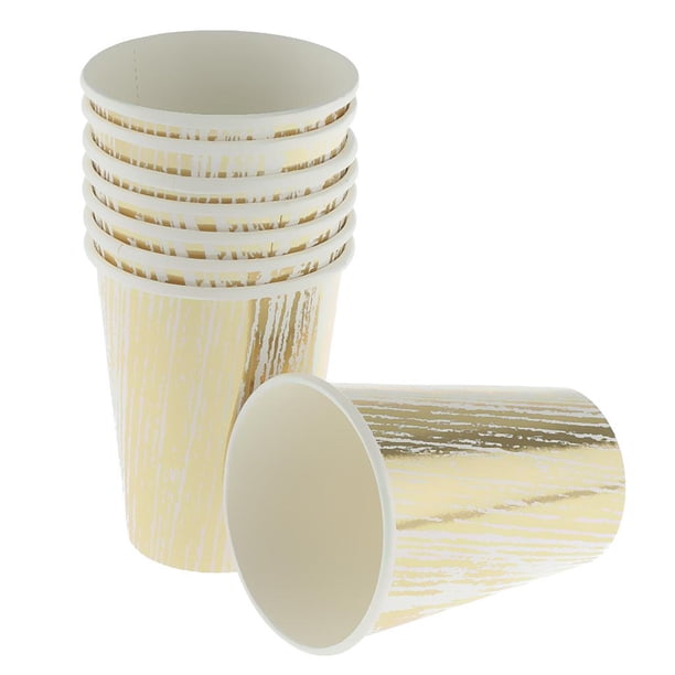 8pcs / 16pcs Platos desechables para vasos de servilletas de papel Decoración de bodas de cumpleaños - Platos de oro 8 pulgadas Colcomx Tazas de papel para fiestas