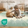 thumbnail image 4 of ODIKA 3'x5' Washable Area Rug Non-Slip, Flatweave, Easy Care Cream Gradient Ombre Herringbone Faded Zigzag Stripes Border for Hallway, Laundry Room, 4 of 7