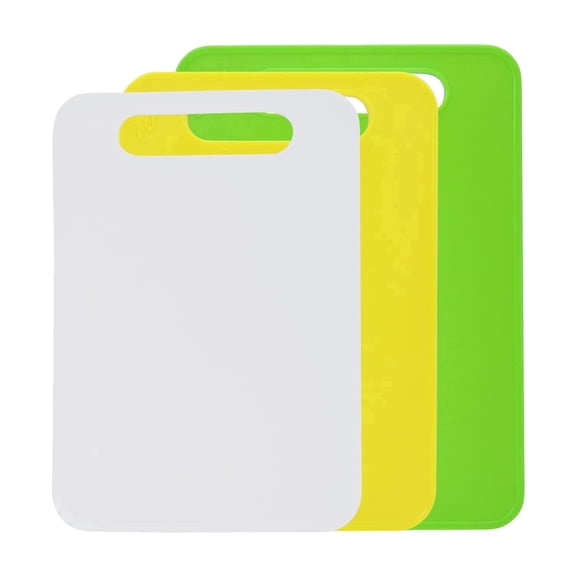 ANJALI Plastic Chopping Board Set, 3pc Kitchen Cutting Boards, Knife-Safe Surface, Food-Safe, Easy to Clean