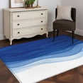 thumbnail image 3 of Ombre Blue Waves Area Rugs 4'x6', Washable Small Throw Rugs for Office Bathroom, Abstract Art Gradient Modern Indoor Outdoor Rug Non-Slip Low Pile Carpet Runner Reversible Floor Mats, 3 of 8