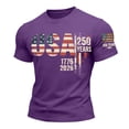 thumbnail image 2 of Mens 250 Anniversary USA Shirt Crew Neck Tops American Flag Tshirt Short Sleeve Tee Patriotic 1776-2026 Shirts 250th Anniversary Shirt Mens Tops Dark Purple XXL, 2 of 5