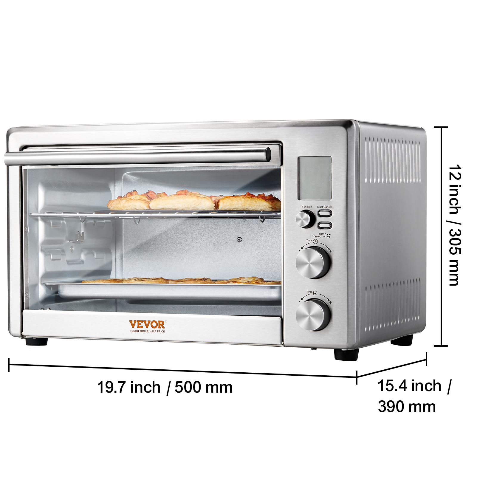 VEVOR 13-IN-1 Air Fryer Toaster Oven, 28L/29.6Qt Convection Oven, 1800W 2-Tier Toaster Ovens Countertop Combo with Wire Racks, Pizza Pan, Gloves, Home and Commercial Use