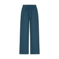 thumbnail image 4 of FAIWAD Women's Cotton Linen Wide Leg Pants Flowy Casual Palazzo Pants Summer Boho Beach Trousers with Pockets, 4 of 6