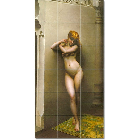Ceramic Tile Mural-Luis Riccardo Falero Nudes Tile Mural Home Decorating Ideas. 12.75" w x 25.5" h using (18) 4.25 x 4.25 ceramic tiles
