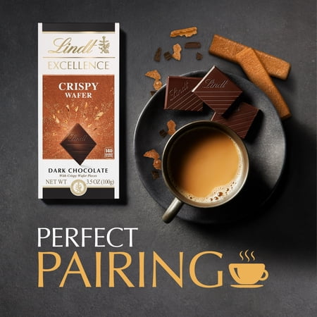 Lindt EXCELLENCE Crispy Wafer Dark Chocolate Candy Bar, 3.5 oz, Bar