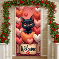 thumbnail image 6 of Red Heart Valentine's Day Banner Romantic Heart Backdrop Pink Background Gold Leaves Love Display for Valentine's Day Party Romantic Date Photo Shoot, 6 of 9