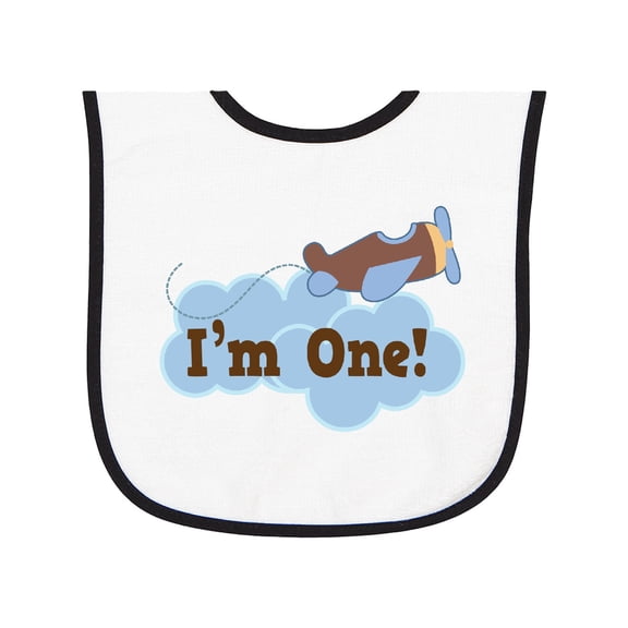 Inktastic 1st Birthday Airplane I'm One Baby Terry Cloth Bib