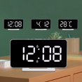 thumbnail image 3 of Herramientas de reloj digital perfecl Reloj despertador digital de plástico luminoso negro, 3 of 8