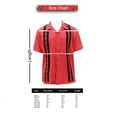 thumbnail image 4 of Cuban Guayabera Men's Dress Shirt Beach Wedding Short Sleeve Button-up Casual Burgundy/White 2XL, 4 of 4