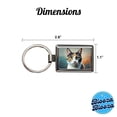 thumbnail image 3 of Calico Cat Contemporary Art Metal Rectangle Keychain, 3 of 7