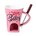 thumbnail image 4 of Taza para fondue de chocolate con tenedor, calentador de queso y mantequillera individual, ideal Rosa, 4 of 8
