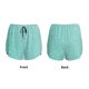 thumbnail image 3 of Balery Teal Turquoise Glitter Pantalones cortos deportivos para mujer con forro y dos bolsillos, elásticos, para entrenamiento, gimnasio, yoga-Large, 3 of 7