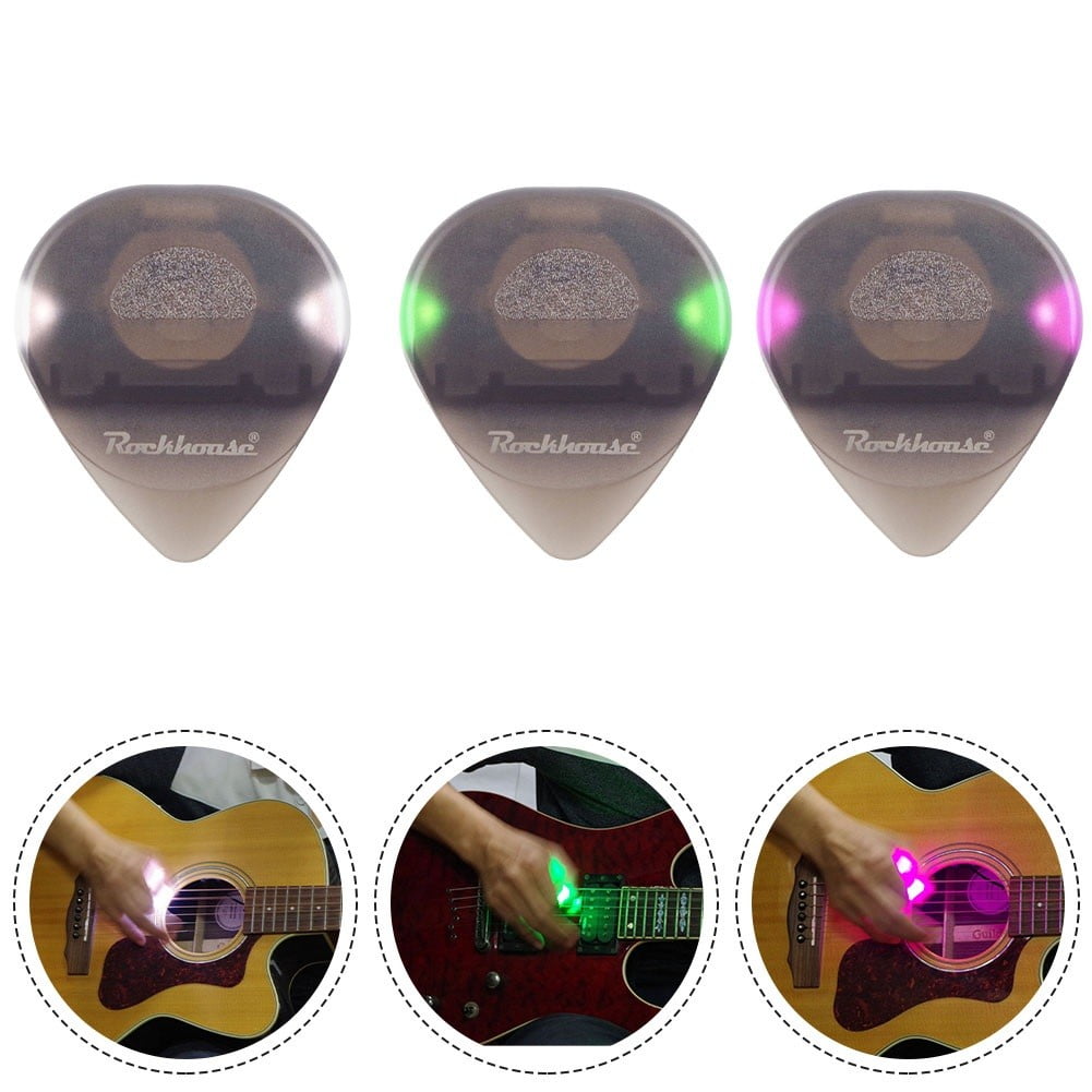 Electric Guitar Picks with High-Sensitivity LED Light Guitar Touch Luminous  Pick Non-Slip Portable for