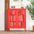 thumbnail image 4 of 2 Mesh Door Metal Storage Cabinet for Bed Room,Living Room,Home,Hotel,Office,Garage,Kitchen,3-Tier,2 Removable Shelves. (Red), 4 of 15
