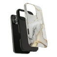 thumbnail image 3 of iPhone Tough Case - White Gold Marble Elegant Luxury High Fashion Accessory - iPhone 16 Pro Max, 3 of 6
