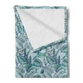 thumbnail image 2 of Exotic Soft Flannel Fleece Throw Blanket, Chameleon Reptile on Tropical Leaves, Cozy Plush for Indoor and Outdoor Use, 60" x 80", Pale Blue Seafoam, by Ambesonne, 2 of 5