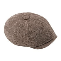 IDALL Newsboy Cap Beret Hats Fashion Men&Women Easy Traditional Solid Newsboy Flat Cap Casual Golf Cabbie Hat Peaky Blinders Hat Flat Cap Coffee One Size