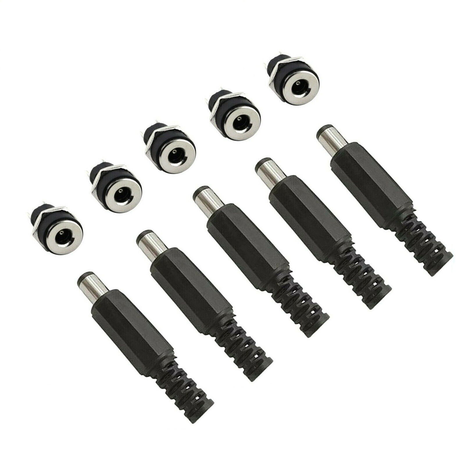10 PCS MALE BARREL JACK PLUG FEMALE SOCKET PANEL MOUNT DC 12V POWER