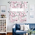 thumbnail image 2 of Pink Grey Kitchen Curtains Sets for Windows 24 Inch Length, Geometric Circle Modern Abstract Simple Art Rod Pocket Window Treatments Tier Curtains and Valances Set for Bedroom/Bathroom, 2 of 8