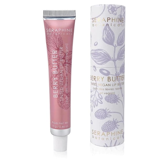 Seraphine Botanicals - Mantequilla de bayas - Mantequilla labial vegana con color (albaricoque) - Fórmula vegana sin crueldad