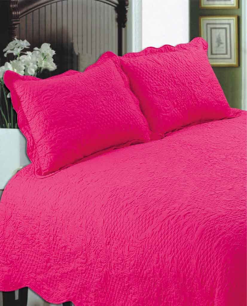 ALL FOR YOU 2-piece embroidered Quilted Pillow shams King size Solid Color 