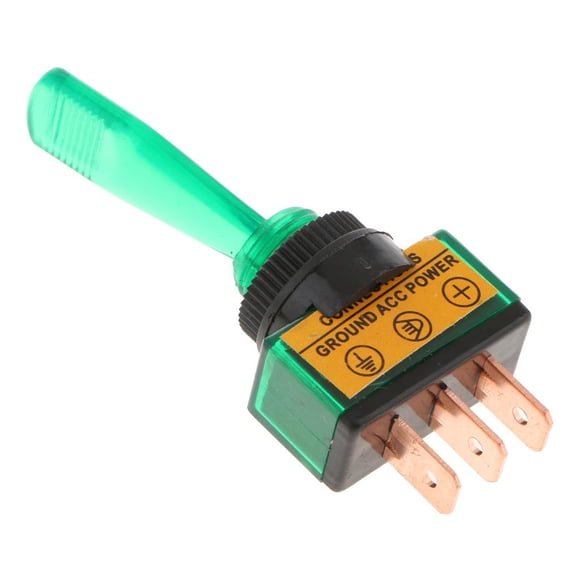 Mini interruptor de palanca de encendido/apagado SPST para tablero de instrumentos de automóvil Verde