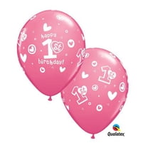 Burton & Burton 11" 1St Hbd Girl Balloons, Pack/6