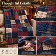 thumbnail image 7 of ZENVIVE 39x59" Christmas Quilted Throw Blanket Vintage Patchwork, Flannel Red Blue Plaid Blanket for Sofa, Bed, Home Decor, Soft Warm Gift for Family, 7 of 7
