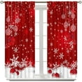 thumbnail image 5 of Merry Christmas Curtains Balls with Pine Fir Tree Holiday Season Classic Art Printed Living Room Bedroom Window Drapes Treatment Fabric 2Panels28 (W) x 40(L) Inch Decor, 5 of 6