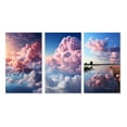 thumbnail image 2 of Designart "Celestial Beauty Muted Pink and Blue Sky III" Landscape & Nature Wall Art Set Of 3 - Pink Sky Gallery Wall Set For Home Decor, 2 of 7