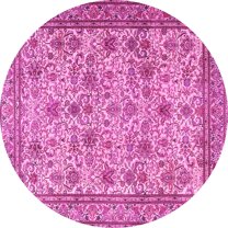 Ahgly Company Indoor Round Persian Pink Traditional Area Rugs, 8' Round