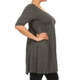 thumbnail image 2 of Women's Plus Size Babydoll Tunic Top Dress 3/4 Sleeves Scoop Neck, 2 of 5
