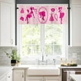 thumbnail image 2 of Pink Ladies Window Valance for Living Room, Pink Girls Window Curtain for Bedroom Bathroom, Pink Windows Valance Rod Pocket Window Treatment Curtain, Christmas Decors, 54" W x 18" L, 2 of 6