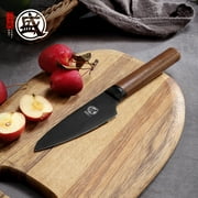 MITSUMOTO SAKARI 4.5 inch Japanese Paring Knife, Professional Black Titanium Coated Small Fruit Knife