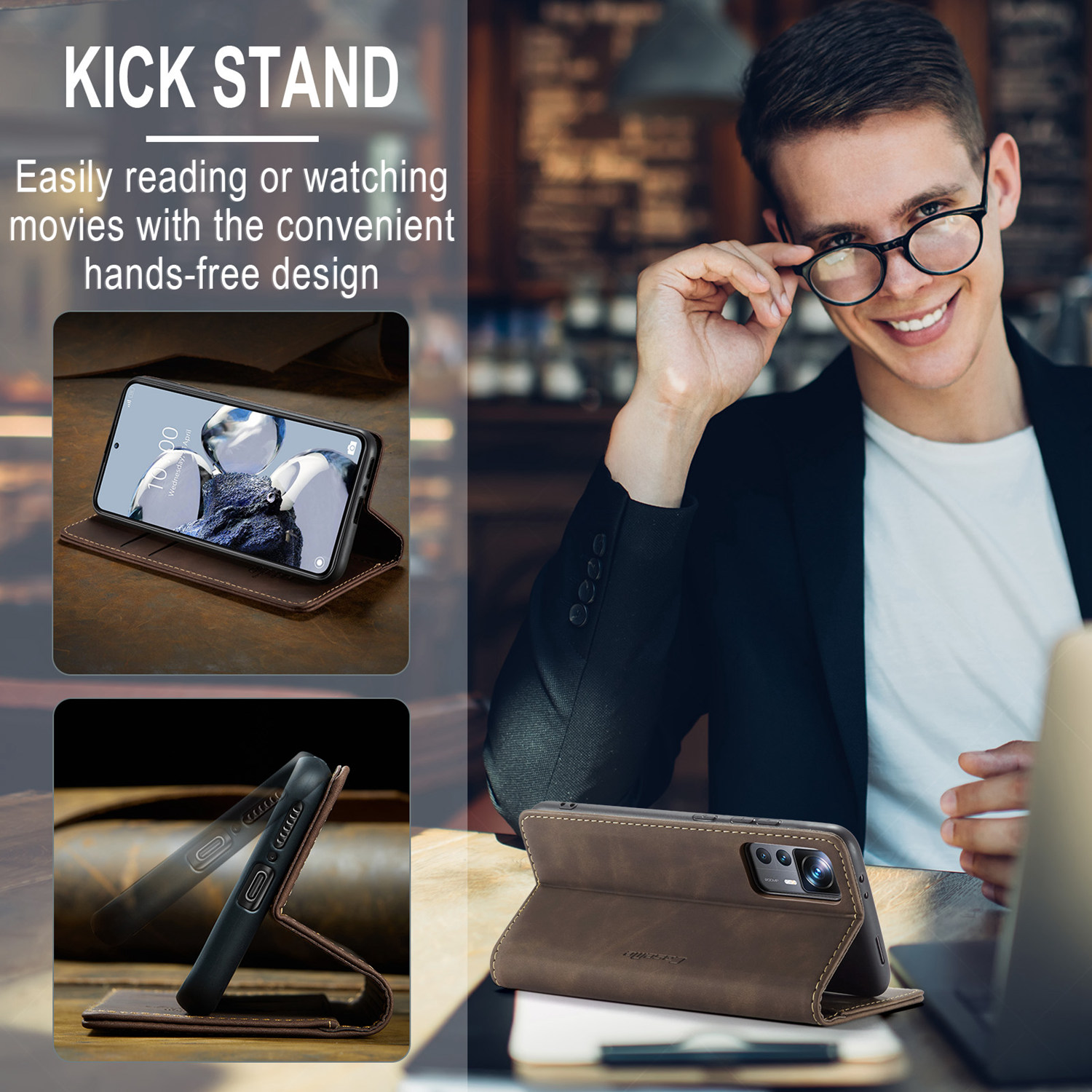 ETFAST Leather Wallet With Card Holder Zipper Phone Case For Redmi K50 Ultra High Quality Leather Phone Case