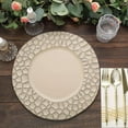 thumbnail image 5 of 13" Charger Plates - Set of 24 - Taupe with Hammered Rim Plastic Chargers, Matte Finish Modern Disposable Round Acrylic Serving Trays For Dinner Wedding Party Events, 5 of 18