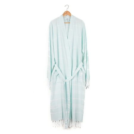 Context Men and Women 100% Organic Turkish Cotton Ultra Absorbent Beach, Bath, Pool, Hotel and spa peshtemal Robe Unisex Turkish Bathrobe, Small/Medium, (Aqua)