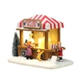 thumbnail image 2 of Mini casa de nieve navideña de resina vintage, edificios coleccionables navideños iluminados , colección de decoración navideña de para el Hugo Casa de miniaturas de resina, 2 of 9