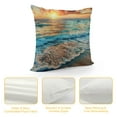 thumbnail image 4 of Chilfamy Tropical Sea Beach Ocean Waves Pillow Cover, Seaside Scene Island Hawaiian Sunrise Beach Theme Farmhouse Decorative Throw Pillow Cover for Sofa Couch Home Decoration, 4 of 5