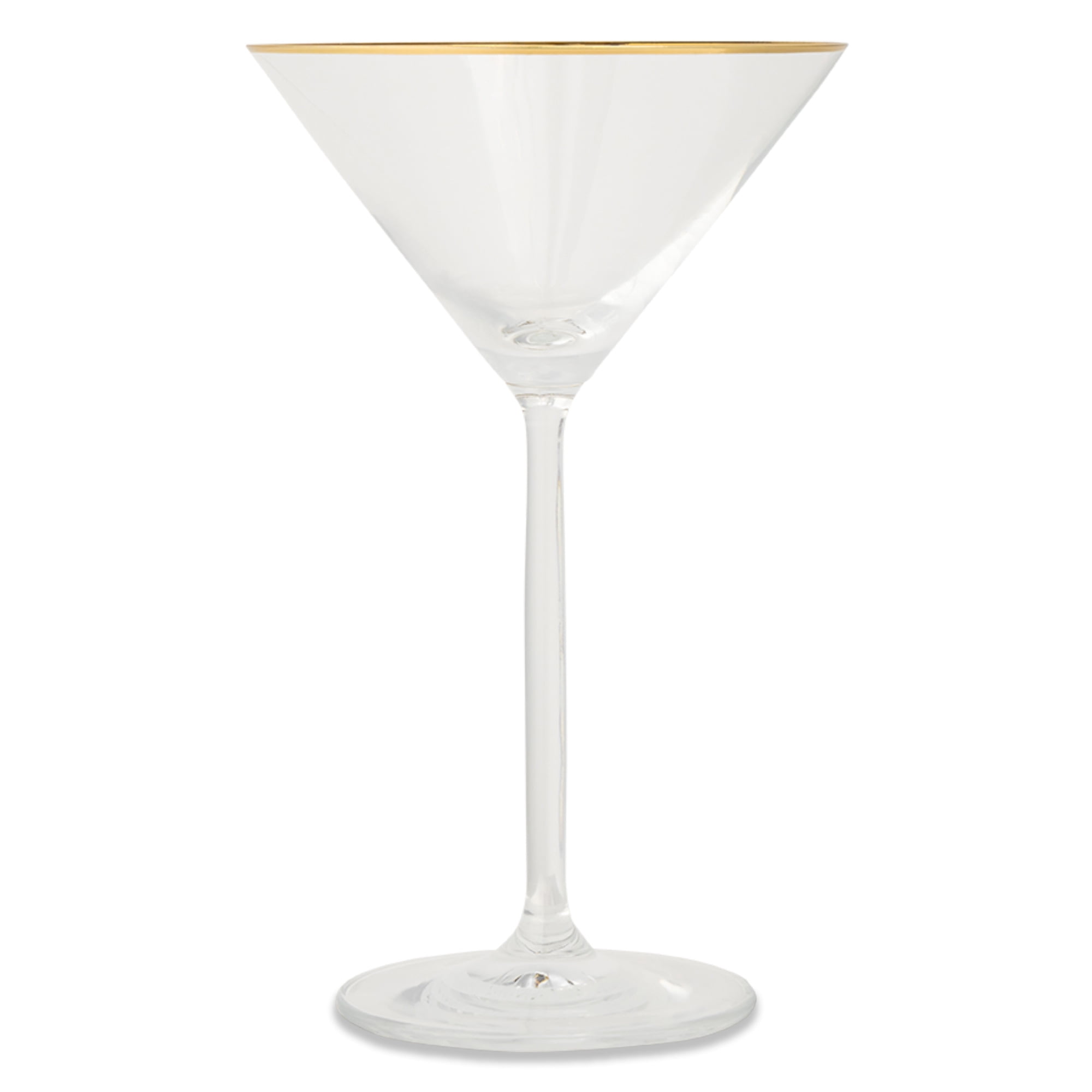 Thyme & Table 7 fl oz Clear Martini Glass with Gold Rim, Set of 4