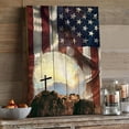 thumbnail image 3 of Christian Patriotic Canvas Wall Art – American Flag and Cross on Hill – Religious God Bless America Print – Faith and Freedom Home Decor – Inspirational Gift for Veterans and Believers, 3 of 4