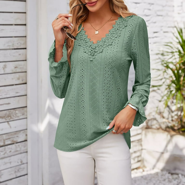 DGSYUQF Clothes Plus Size Summer Outfits Dress Spring Womens Business Casual Long Sleeve Tee Shirts for Women Plus Size Shirts for Curvy Women Trendy Womens Clothes Undershirts for Women Walmart