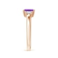thumbnail image 3 of ANGARA Natural 0.55 Ct. Amethyst with Diamond Classic Ring in 14K Rose Gold for Women (Ring Size: 6.5), 3 of 9